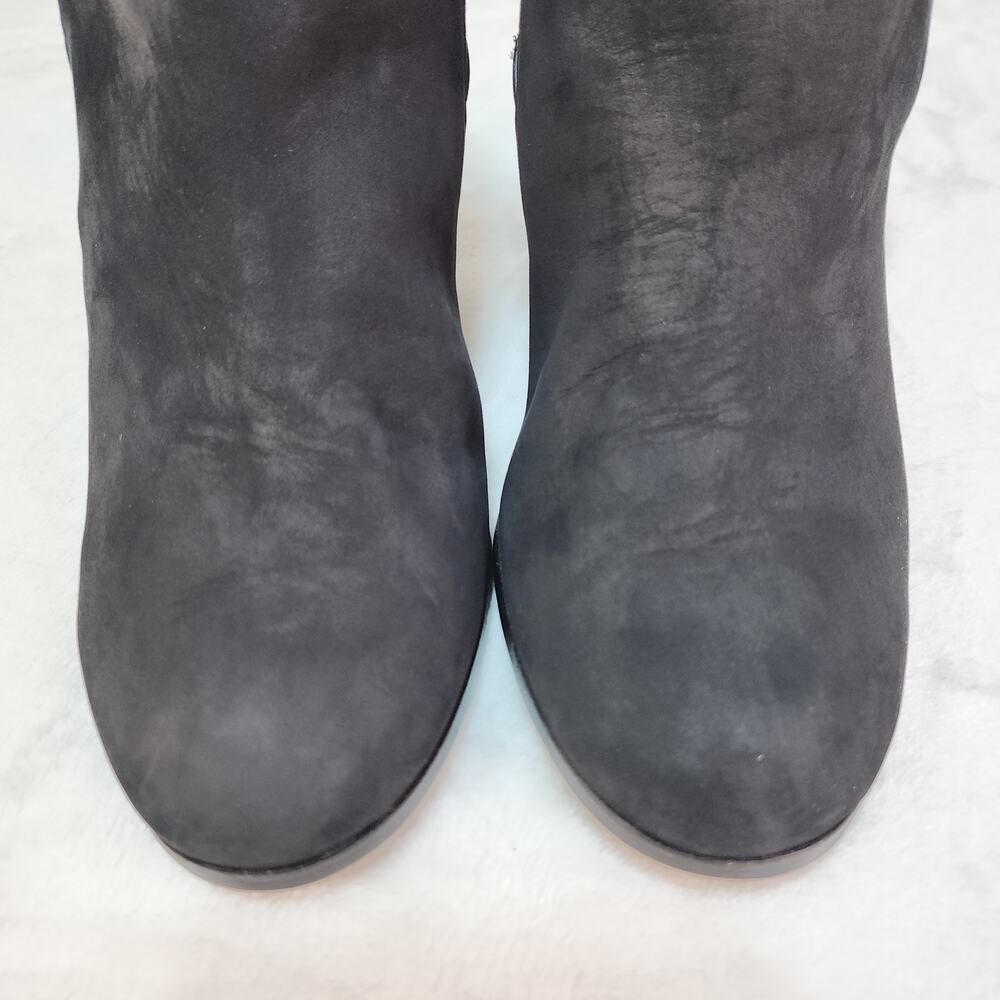 Cole Haan Black Nubuck 8C Wide Ankle Boots Whimsigoth Witchy Quiet Luxury Boho - Picture 6 of 12
